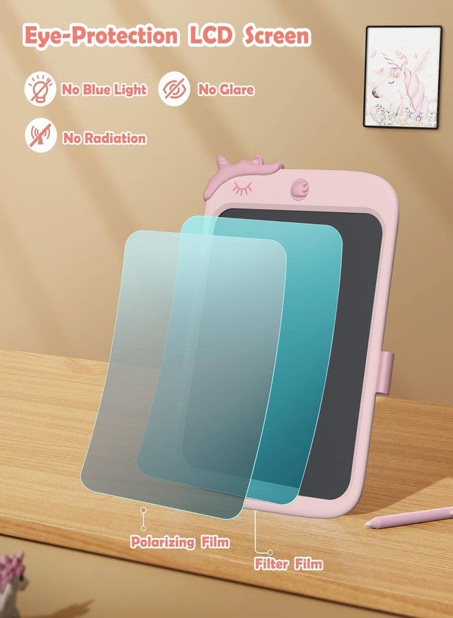 proffisy 10 Inch LCD Writing Tablet for Kids, Unicorn Toys Gifts for Toddler Girl, Drawing, Playing, Handwriting, Educational and Travel Toys, Birthday Gift for 3 4 5 6 7 8 9 Year Old Girls(Pink) - Image 3