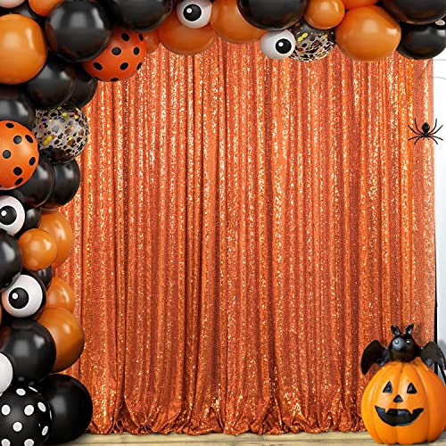 شيني بيوتي خلفية كشك التصوير أفضل خيار 4FTx6FT خلفيات كشك التصوير بالخرز لحفلات الزفاف والفعاليات زينة الزفاف ستارة لامعة للخلفية 4FTx6FT برتقالية