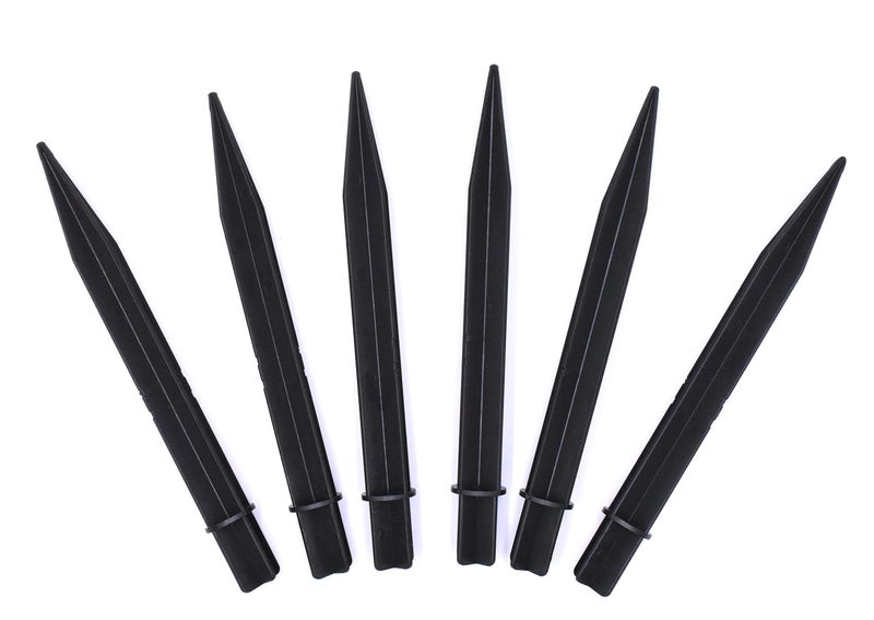 Aliotech 6Pcs 8.25 Inch Reinforced Ground Spikes, Solar Lights Spikes, ABS Plastic Lights Replacement Stakes, Ideal for Solar Pathway Lights Garden Lights Torch Lights(Inside Diameter 0.83 Inches) - Image 1