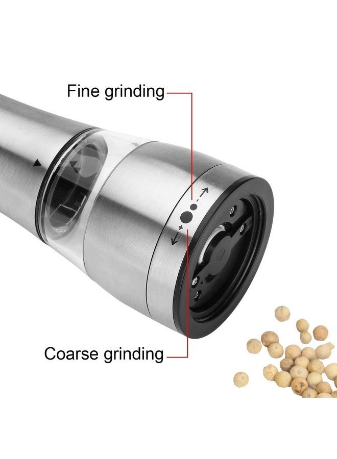 Iktu Stainless Steel Black Pepper Mill Salt Mill Strong Ceramic Grinder Mechanism, 8.5" L - Image 2