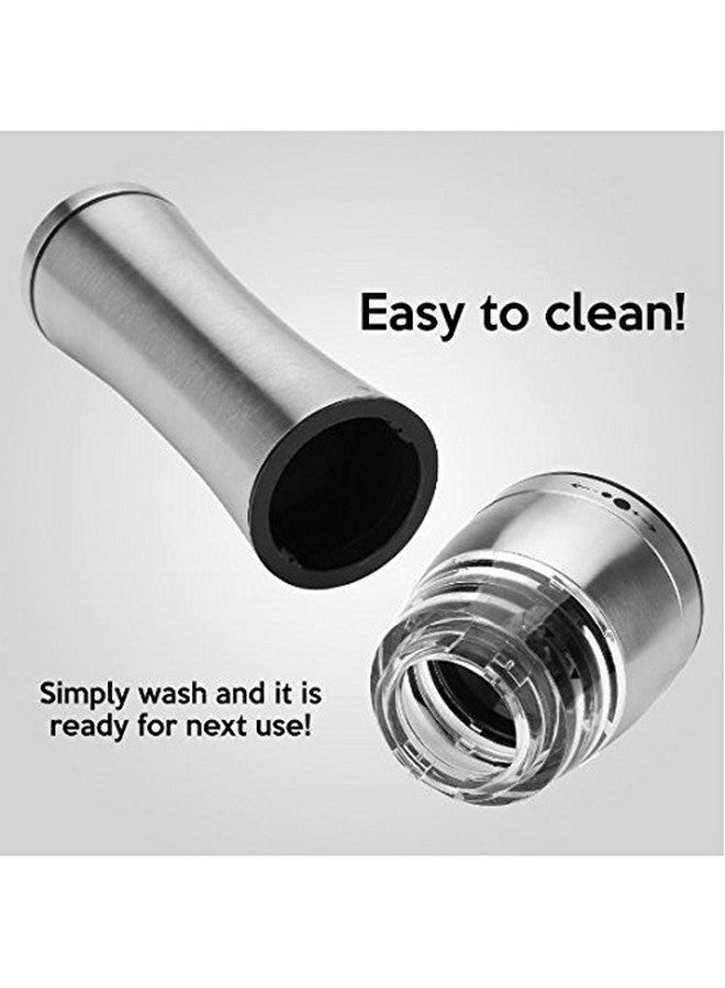 Iktu Stainless Steel Black Pepper Mill Salt Mill Strong Ceramic Grinder Mechanism, 8.5" L - Image 4