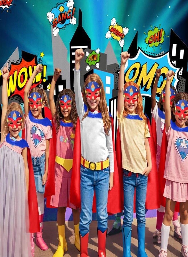 D.Q.Z Superhero-Capes and Masks for Kids Gifts for Girls Boys Super Hero Dress Up Cape and Mask (Blue-Red) - Image 3