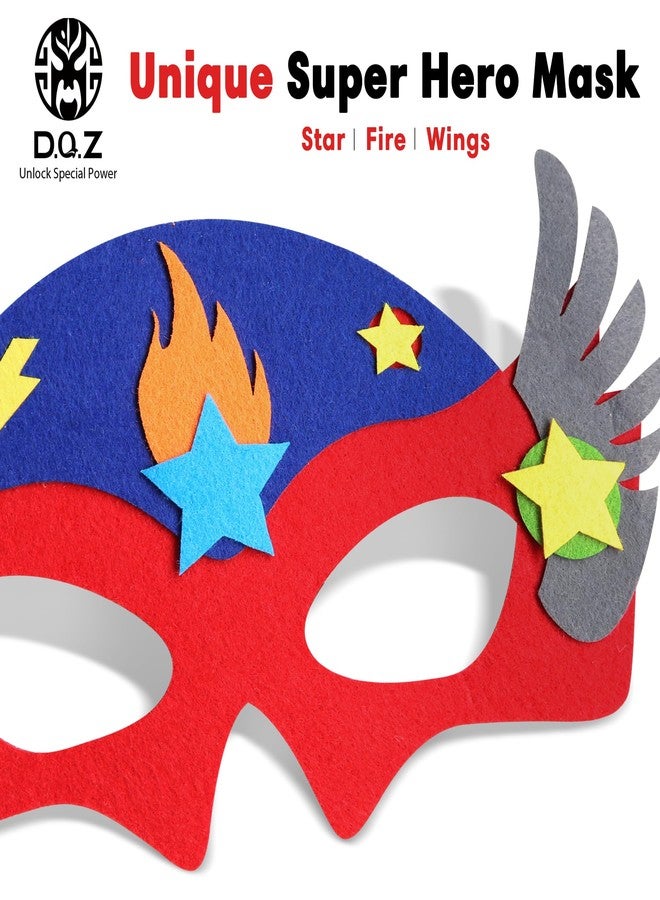D.Q.Z Superhero-Capes and Masks for Kids Gifts for Girls Boys Super Hero Dress Up Cape and Mask (Blue-Red) - Image 5