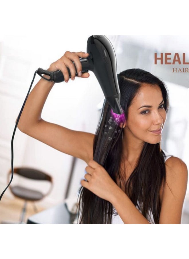 Wazor Professional Salon Hair Dryer Powerful 1875W Ceramic Tourmaline Blow Dryer Negative Ions Compact Hair Dryer With Diffuser & Comb & 2 Concentrator Nozzles, Black  - Image 2