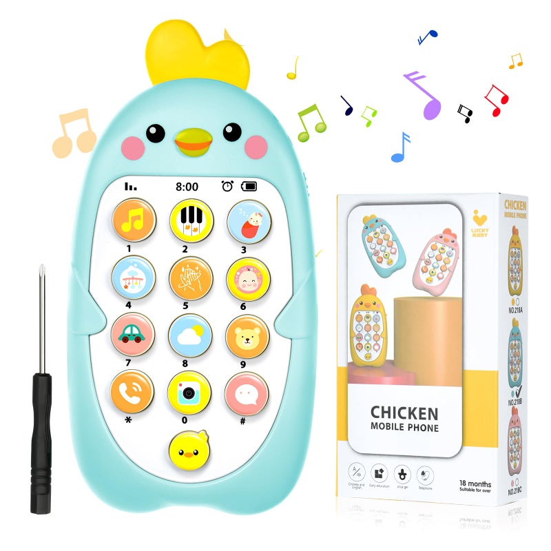 Kidzilla Baby Phone Toy, Mobile Music Toy, Early Education Learning Machine Safe Telephone Music Machine (Pink, green, blue, yellow) - Image 1