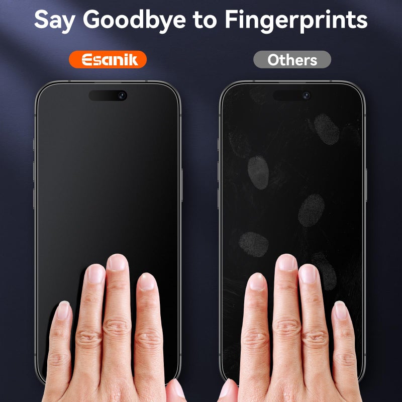 Esanik حزمة Esanik 2+2 لواقي شاشة زجاجي غير لامع لجهاز iPhone 17 مع محاذاة تلقائية، مضاد للتوهج ومضاد لبصمات الأصابع، مضاد للانعكاس، خالي من الفقاعات، ناعم كالحرير، غطاء زجاجي بصلابة 9H - Image 4