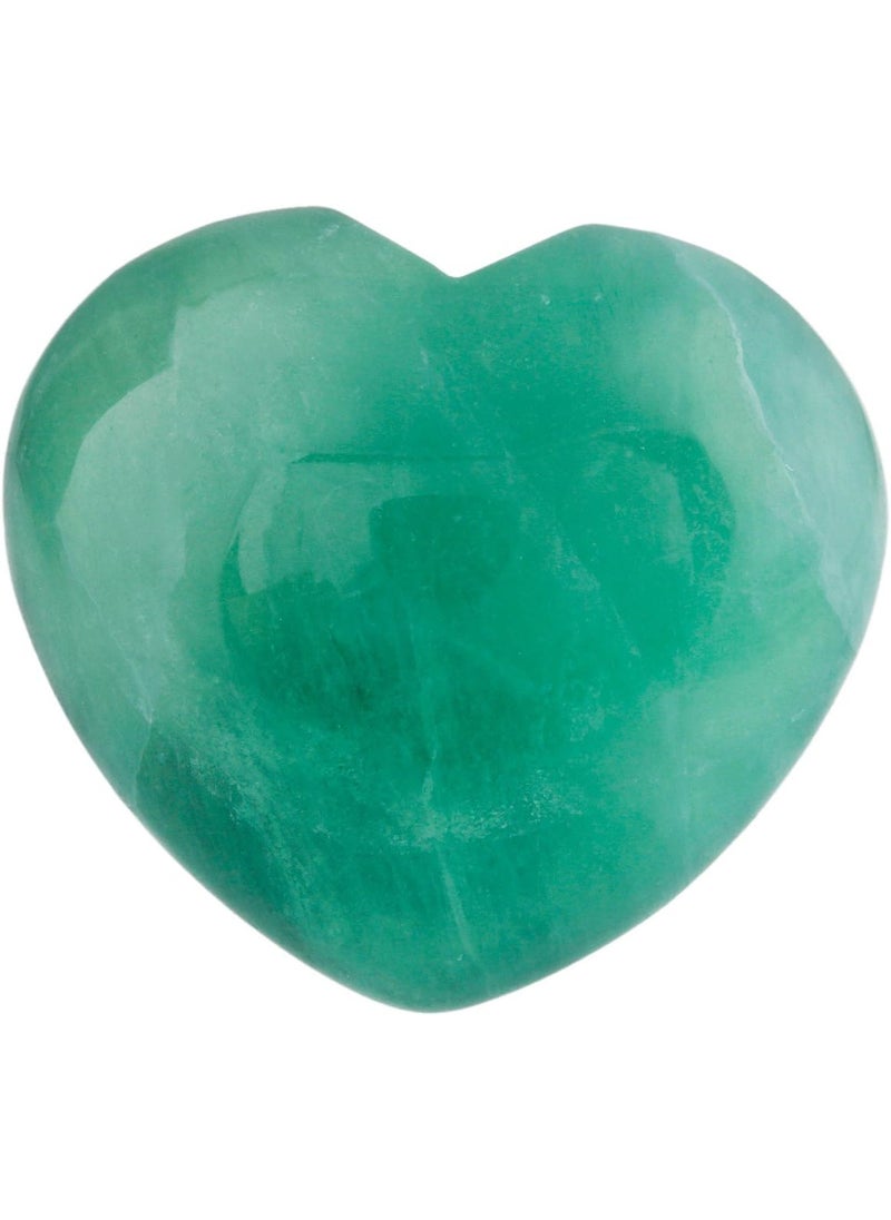 SUNYIK SUNYIK Natural Fluorite Puff Heart Pocket Stone,Healing Palm Worry Stones(1.6"), Pack of 1 