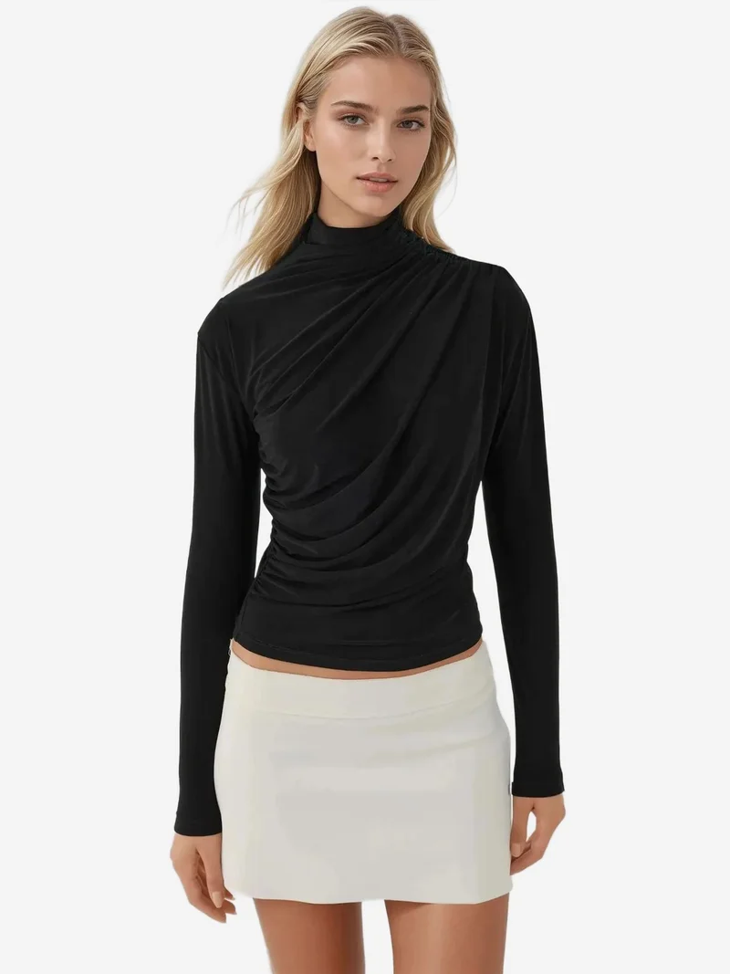 HICCUP Elegant Soft Touch Long Sleeve Knitted Top