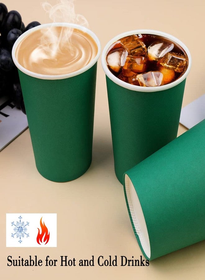 Fedmut 8 OZ Disposable Paper Cups, 50 Packs Coffee Drinking Cups,Hot Beverage Paper Party Cups, Disposable Cups for Water,Coffee,Juice,Party (Green) - Image 3