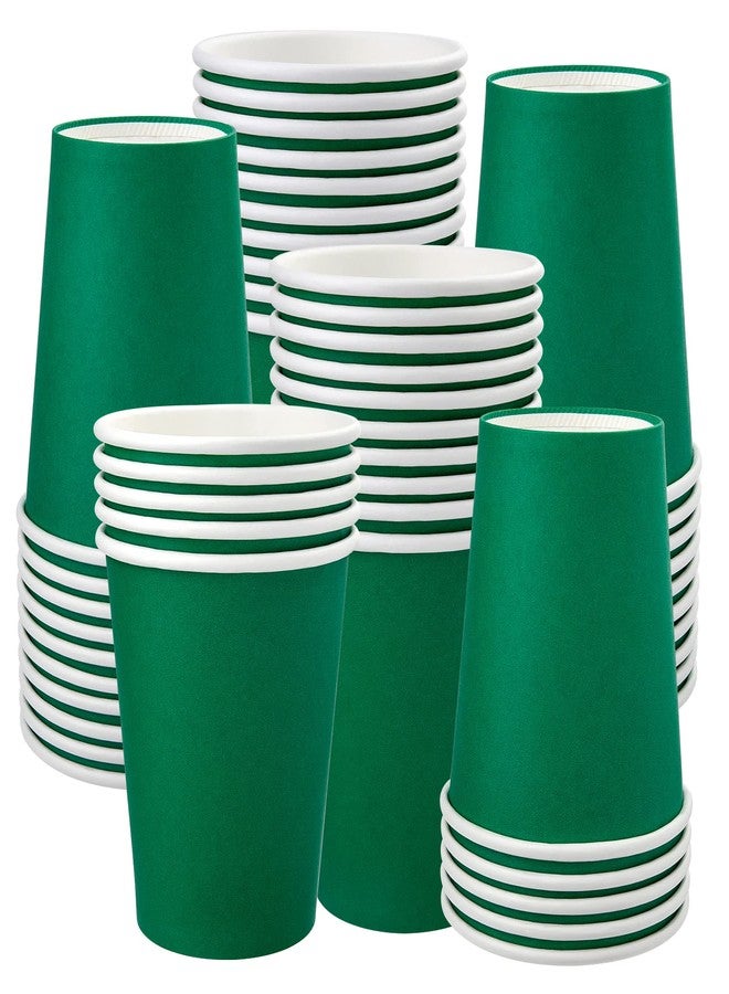 Fedmut 8 OZ Disposable Paper Cups, 50 Packs Coffee Drinking Cups,Hot Beverage Paper Party Cups, Disposable Cups for Water,Coffee,Juice,Party (Green) - Image 1