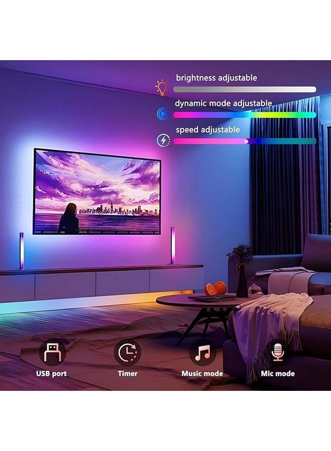 LED Light Bar,2PCS Smart RGB Light Bar Gaming Lights TV Backlights Color Changing Mood Light Sync with Music - Image 2