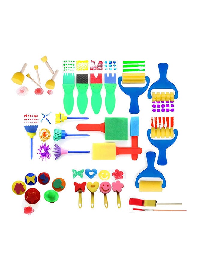 NIBEMINENT 29-Piece Early Learning Sponge Paint Brush Kit Multicolour - Image 1