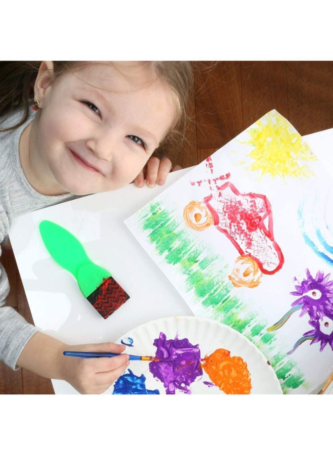 NIBEMINENT 29-Piece Early Learning Sponge Paint Brush Kit Multicolour - Image 2