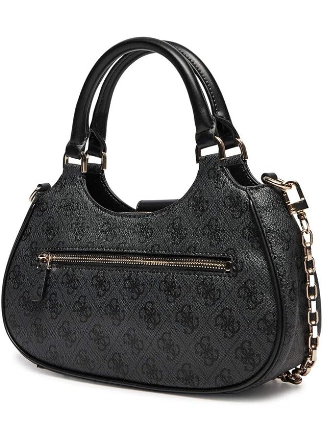 GUESS Nolana Monogram Crescent Shoulder Bag – Charcoal Black - Image 2