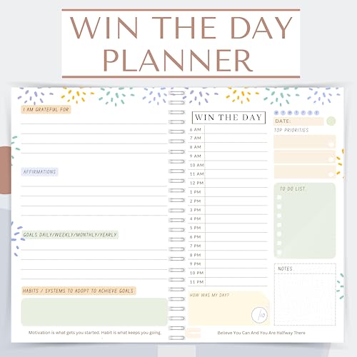 LAURET BLANC Win The Day Daily Planner, To Do List, Affirmation and Gratitude Journal- A5, 90 GSM, 160 Pages, Plan for 80 Days. (Style 16) - Image 3