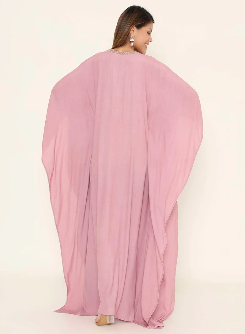 HANA & SARA Festive Pink Arabic Jalabiya - Occasion Wear Jalabiya