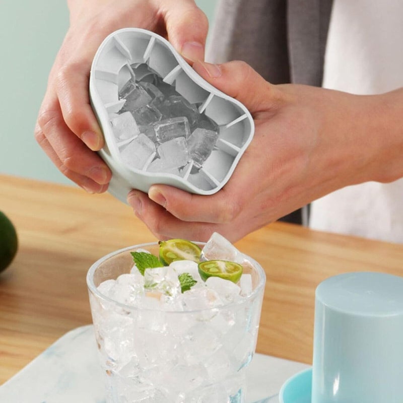 MVM Enterprise Silicone Ice Cube Molds Cylinder Ice Cube Maker Cup Upgrade 3D Ice Press Type Easy Release Holds to 60 Ice Cubes Portable Ice Bucket Multi Color Mold for Freezer - Image 1