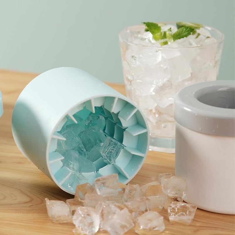 MVM Enterprise Silicone Ice Cube Molds Cylinder Ice Cube Maker Cup Upgrade 3D Ice Press Type Easy Release Holds to 60 Ice Cubes Portable Ice Bucket Multi Color Mold for Freezer - Image 5