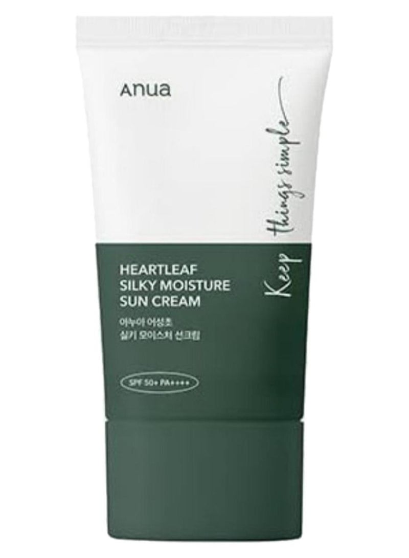 Anua Heartleaf Silky Moisture Sunscreen SPF50+ PA++++ 50ml - Image 1
