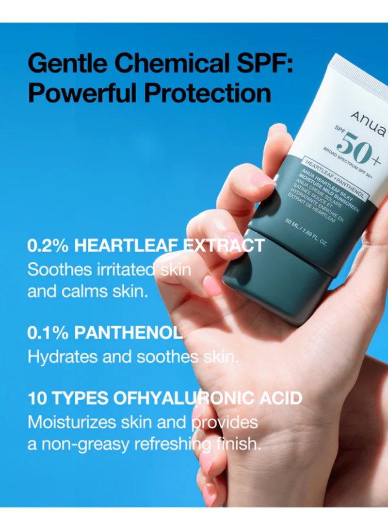 Anua Heartleaf Silky Moisture Sunscreen SPF50+ PA++++ 50ml - Image 3