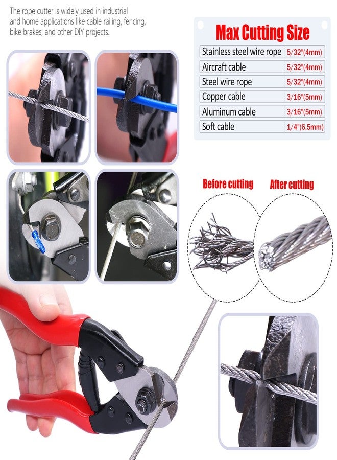 Twidec/Wire Rope Crimping Tool Up To 2.2mm With 240PCS 1/16''Aluminum Crimping Loop Sleeve And 165FT 1/16'' 304 stainless steel Wire Rope 20PCS Wire Rope Thimbles And Wire Rope Cable Cutter Kit - Image 4