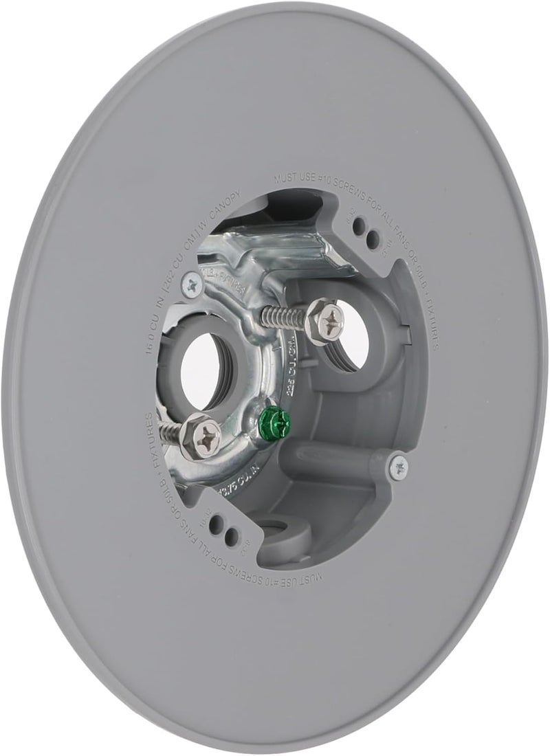 Bell Hubbell- PRCF57550GY Ceiling Fan Electrical box, Gray, 4 in. - Image 1