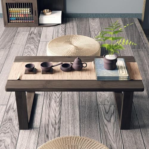 Runam Woods Simple&Premium Japanese Style Low Height Floor Meditation/Tea/Coffee/Tatami Table for Living Room, Bedroom, Solid Wood Low Study/Laptop Desk Table. (76-cm Long) - Image 2