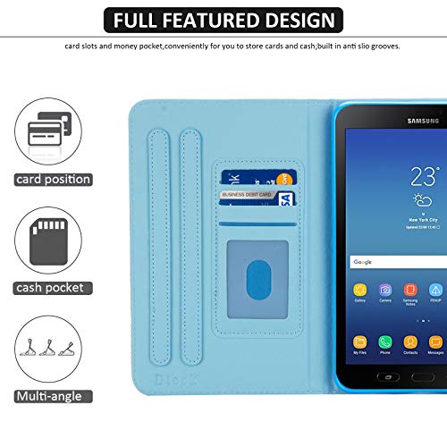 Dteck Case for Galaxy Tab A 8.0 (2018 Model), SM-T387 Case, Folio Protective Leather Case with [Adjustable Viewing Stand/Card Slots] for Samsung Galaxy Tab A 8-inch 2018 Release SM-T387, Cute Cat - Image 3