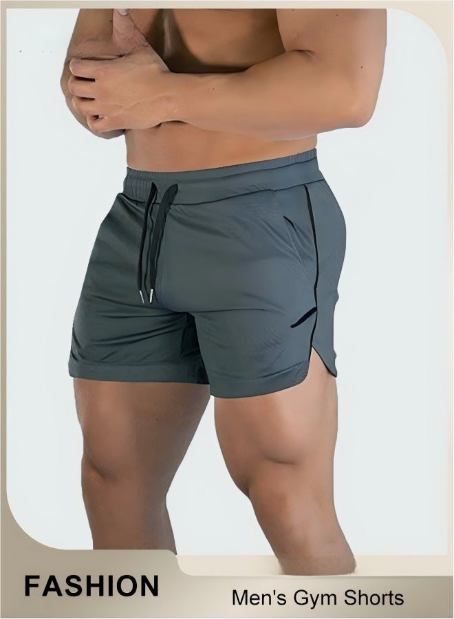 Men's Shorts, 5" Gym Workout Short, Quick Dry Active Running Shorts, Lightweight Athletic Shorts With Pockets, Drawstring Running Shorts For Men, Breathable Bodybuilding Training Short Pants(L) - Image 1