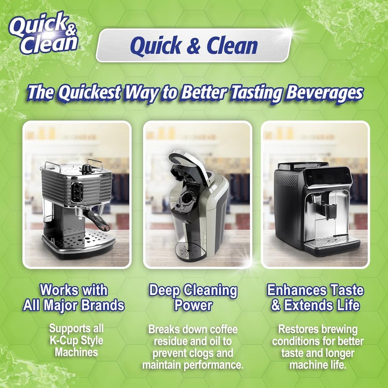 QUICK CLEAN [18-Pack] Cleaning Pods - K Cup Cleaner Pods for Keurig - 2.0 Coffee Machine Compatible, Removes Stains, Non-Toxic and Eco-Friendly - Image 2