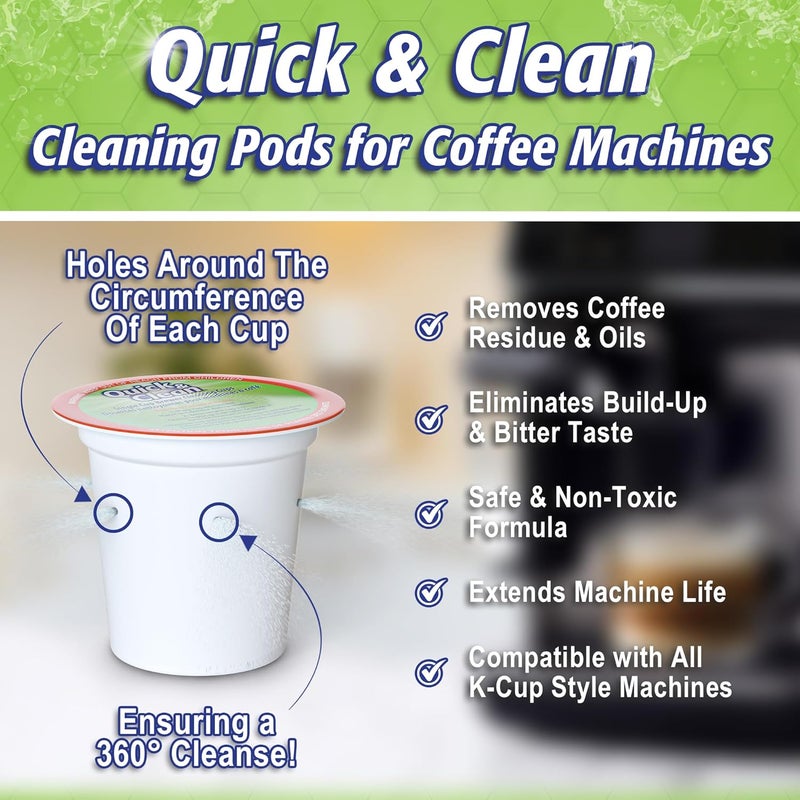 QUICK CLEAN [18-Pack] Cleaning Pods - K Cup Cleaner Pods for Keurig - 2.0 Coffee Machine Compatible, Removes Stains, Non-Toxic and Eco-Friendly - Image 4