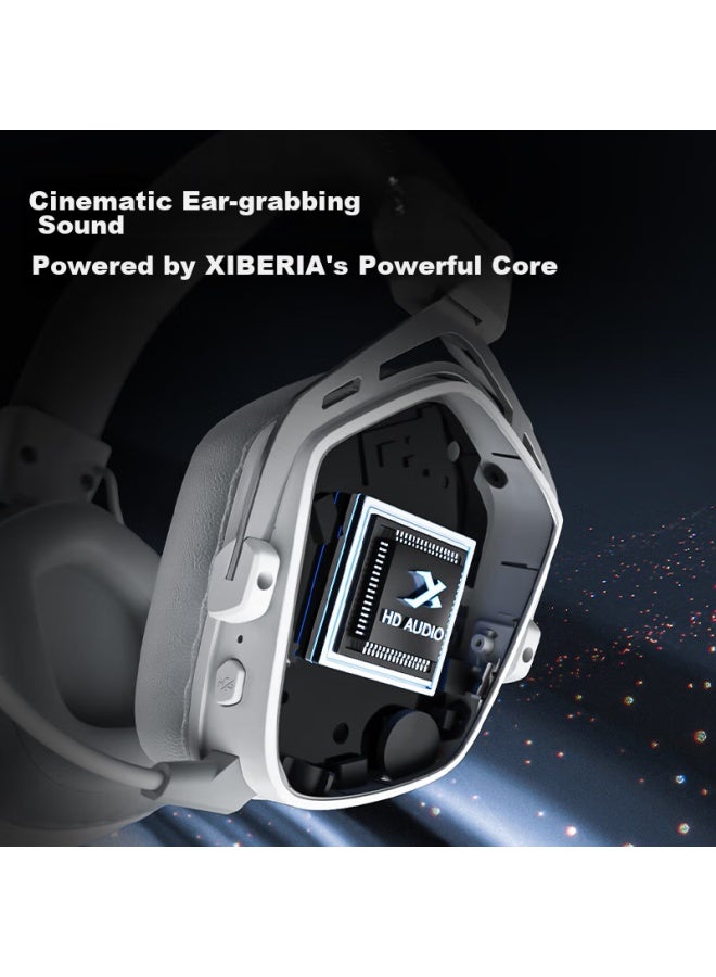 Xiberia K03s2.4g True Wireless Bluetooth Gaming Headset Headphones For Phone Low Latency E-sports Dedicated Triple-mode Smart Display Computer Headphones Glacier White - Image 5