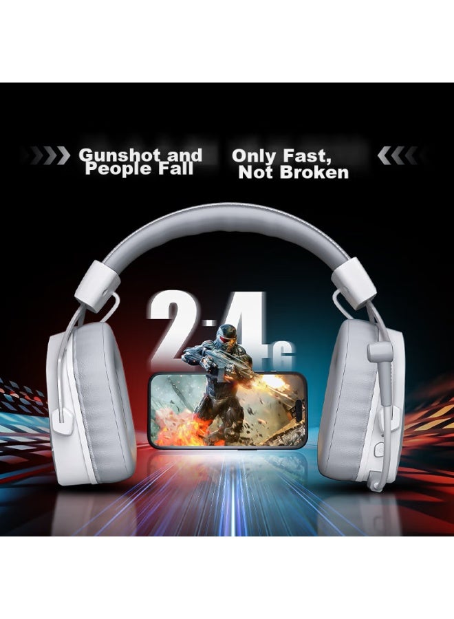 Xiberia K03s2.4g True Wireless Bluetooth Gaming Headset Headphones For Phone Low Latency E-sports Dedicated Triple-mode Smart Display Computer Headphones Glacier White - Image 3