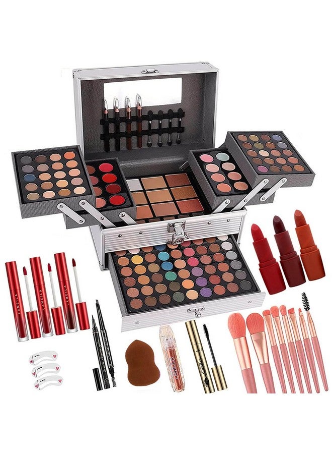 UNIFULL 132 Color All- In- One Makeup For Women Full Kit,Professional Makeup Kit,Makeup Gift Set for Women,Girls&Teens,Include eyeshadow/lipstick/concealer/Lip Gloss/Eyeliner/Mascara（006N2-Silver） - Image 1