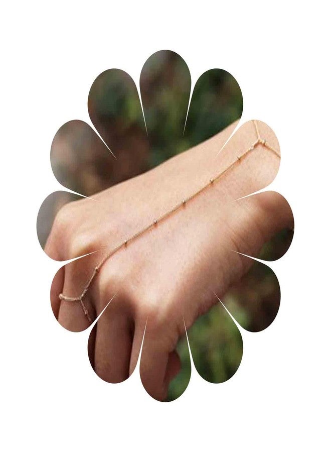 Barzel 18K Gold Plated Herringbone Snake Anklet for Women, 10 Inches - Made in Brazil - Image 2