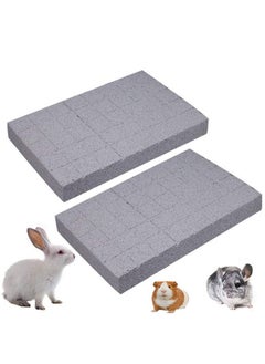 Hamiledyi Rabbit Scratch Foot Pads Bunny Grinding Claw Pad 2 PCS Natural Small Animal Hamster Lava Stone for Teeth Grinding Rabbit Scratching pad Chew Toy for Guinea Pig Rat Gerbil Chinchilla Hedgehog