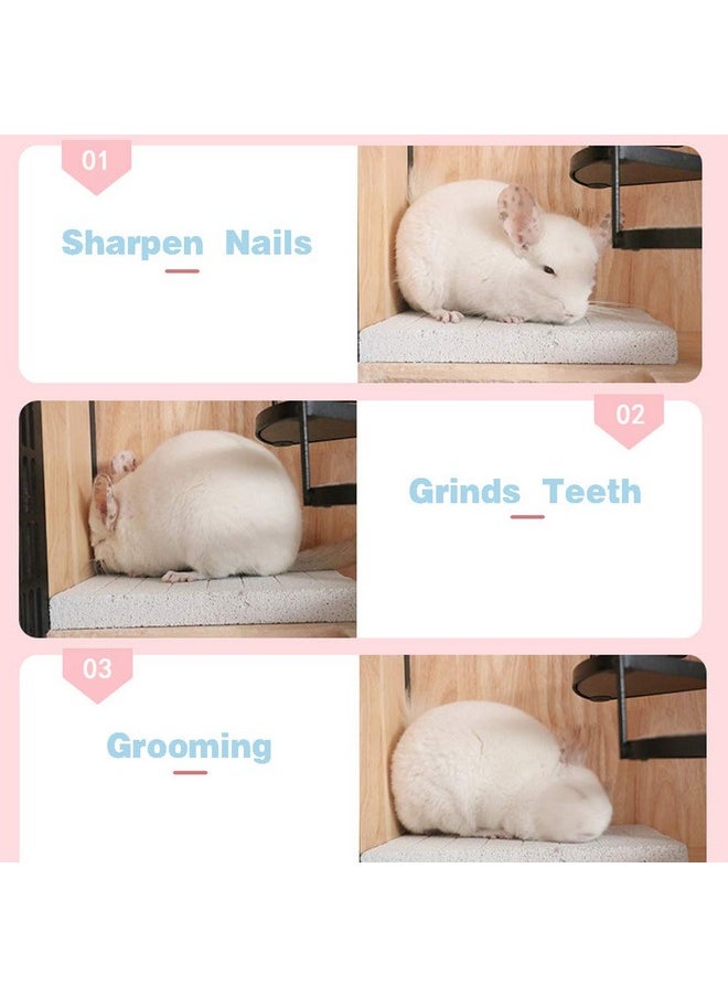 Hamiledyi - Hamiledyi Rabbit Scratch Foot Pads Bunny Grinding Claw Pad 2 PCS Natural Small Animal Hamster Lava Stone for Teeth Grinding Rabbit Scratching pad Chew Toy for Guinea Pig Rat Gerbil Chinchilla Hedgehog - Image 1