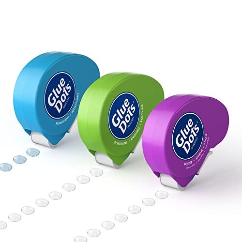 Glue Dots لاصقات الغراء دوت إن جو - حزمة مشاريع مع 200 لاصقة دائمة، لاصقة ملصقات، ولاصقات قابلة للإزالة مزدوجة الوجه لكل منها، 3/8 بوصة - Image 1