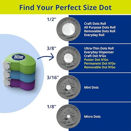 Glue Dots لاصقات الغراء دوت إن جو - حزمة مشاريع مع 200 لاصقة دائمة، لاصقة ملصقات، ولاصقات قابلة للإزالة مزدوجة الوجه لكل منها، 3/8 بوصة - Image 4