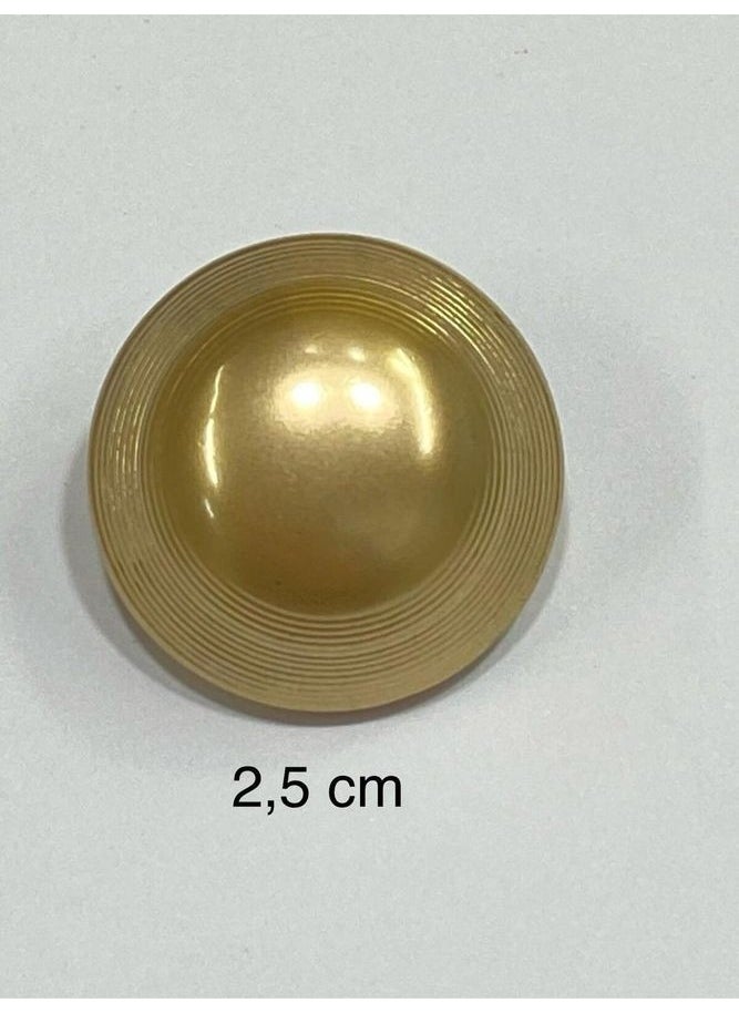 Karan Tuhafiye Karan Haberdashery Metal Button/coat Length/6 Piece Set/2.5 CM/JX022/MATTE Gold  - Image 4