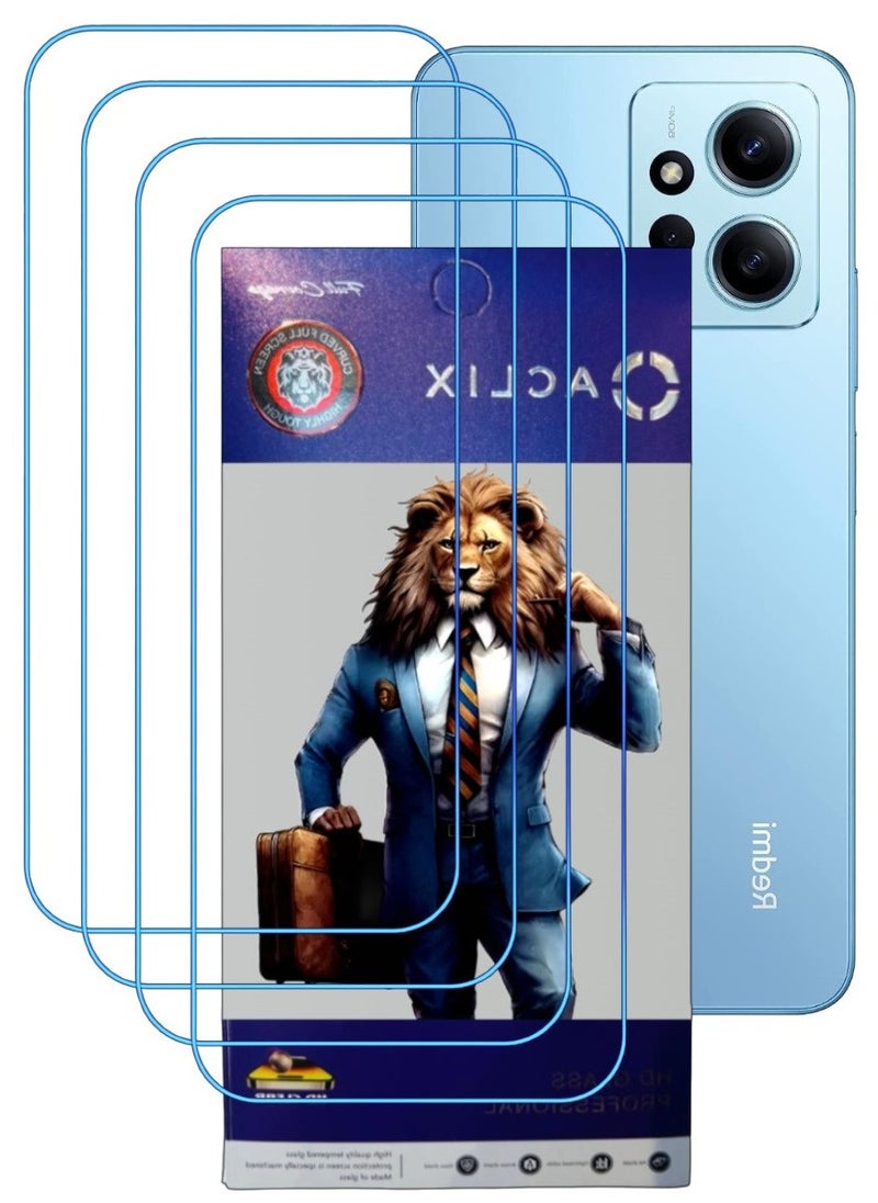 ACLIX 4 Pieces Antistatic ESD Dustproof Premium Quality High Definition Clear Tempered Glass Screen Protector Designed For Xiaomi Redmi Note 12 - Image 1
