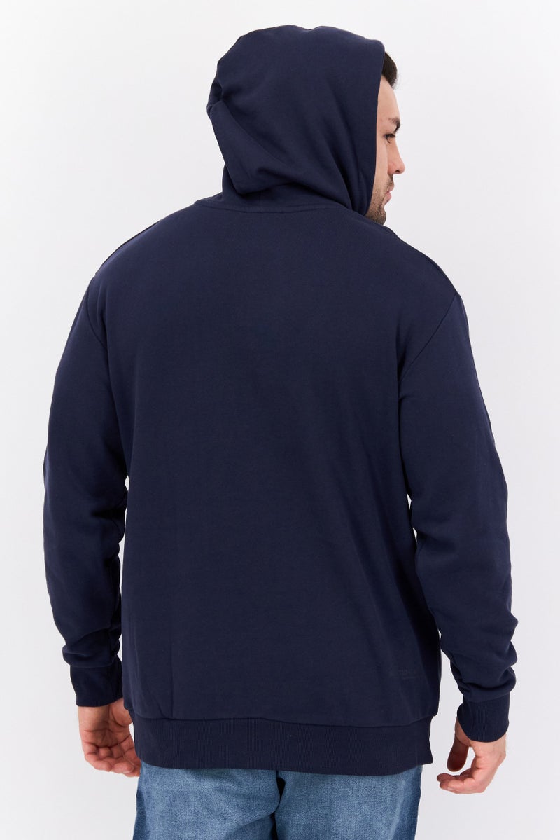 SELECTED هودي سليم للرجال بأكمام طويلة بلون Navy - Image 3
