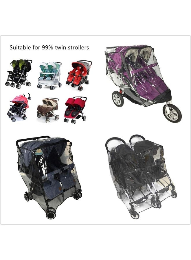IPENNY Universal Stroller Raincover for Twins Strollers - Image 2