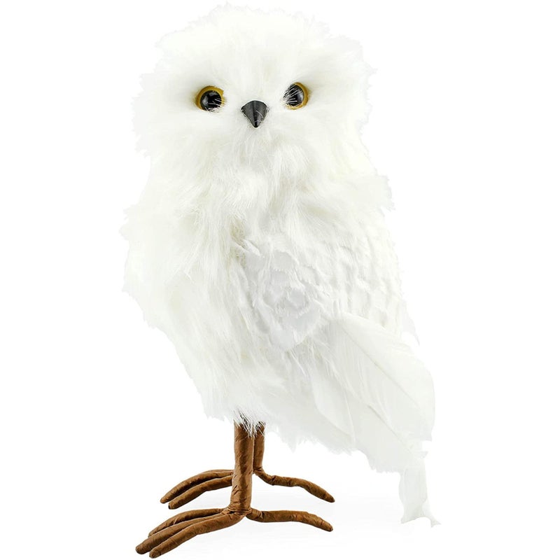Decorae Decorae Fake Stuffed Owl Figure 11Inch Tall Bird for Craft Halloween Prop or Christmas Tree Topper Use 