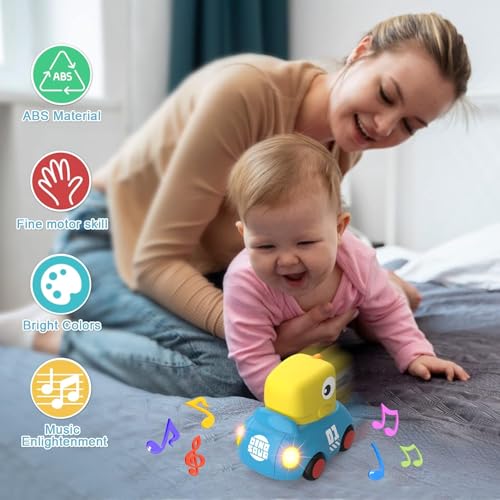 GRAPHENE Dinosaur Push and Go Toy Cars with Lights & Sound, Friction Car Toys, Educational Music Gift for 2 + Year Old Toddlers Boys Girls Kids Multicolour Pack of 2 with Random Design - Image 4