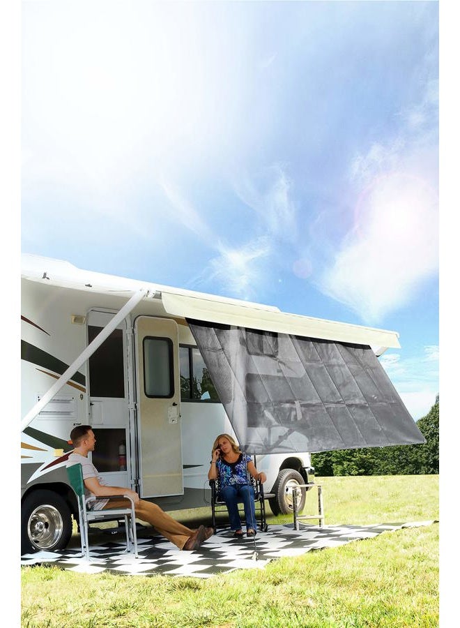 Camco 51451 RV Awning Shade Kit, 54" x 120" / Black - Image 1