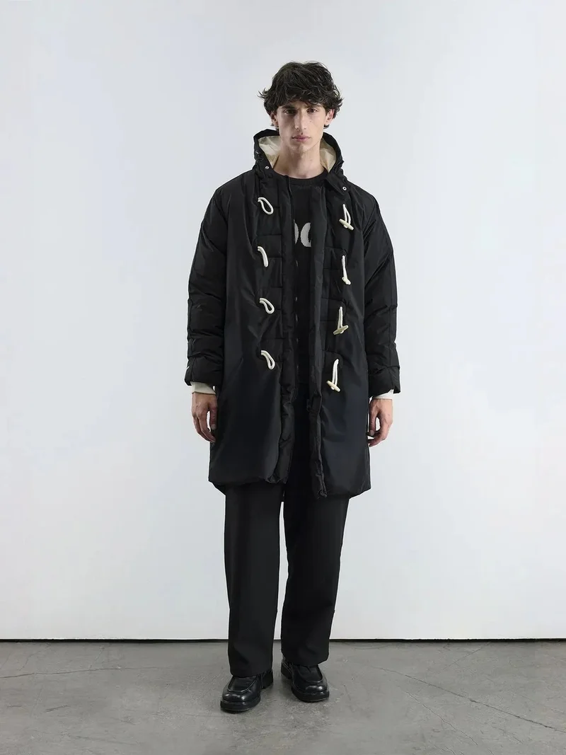 جيستو GIESTO Thick Hooded Puffer Down Coat with Pocket