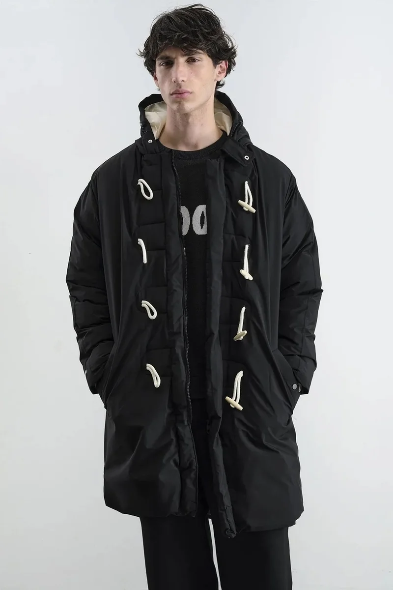 Giesto Black GIESTO Thick Hooded Puffer Down Coat with Pocket for Men | Best Price UAE