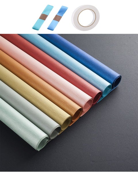 11 أوراق ورق تغليف الهدايا مع الملحقات، ورق تغليف هدايا العطلات، ورق تغليف هدايا عيد الميلاد DIY، ورق تغليف الهدايا لأعياد الميلاد، العطلات، الزفاف، الحفلات، تغليف هدايا الأطفال (70 سم × 50 سم)