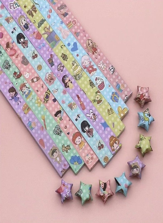 Hvogvok Origami Paper Stars, Colorful Handcraft Origami Lucky Star Paper DIY Paper Arts Creativity Hand Art Crafts (Happy Girl(540) sheets) - Image 1